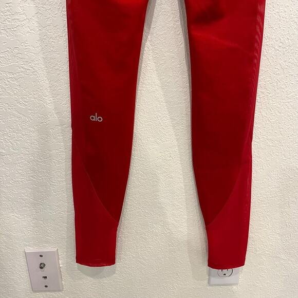 Alo Yoga Airlift High-Waist Ballet Dream Legging XS Red Sheer Dance Activewear - Picture 6 of 9